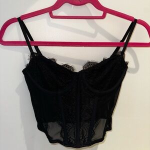White Fox women’s black corset with lace